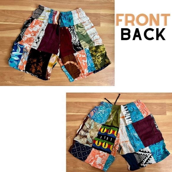 WOMEN'S or Men's Patchwork Shorts No Two Alike Size 3X or L Beach Festival - Picture 2 of 3
